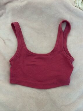 Zara Ribbed Scoop Tank - Deep Pink